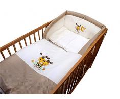 cosing 332 – 028 – 06 Set di biancheria da letto per bambini Deluxe cotone trapuntato 3 pezzi – Ape, Marrone