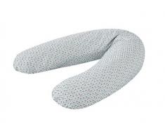 Träumeland T040129 - Cuscino per allattamento e gravidanza, con rivestimento in cotone e imbottitura fine e silenziosa, 190 cm, motivo: Geo mix, multicolore