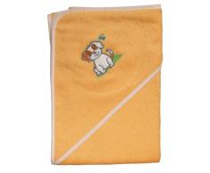 bébé-jou 301056 - Asciugamano con cappuccio, 80 x 90 cm, colore: Arancione