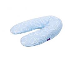Träumeland T040510 - Cuscino per gravidanza e allattamento, versione 13, con imbottitura in perle di polistirene, rivestimento 100% cotone, 190 cm circa, colore: Blu