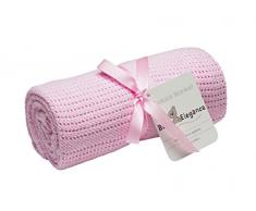 Baby Elegance - Coperta traforata per culla, 75 x 100 cm, colore: rosa