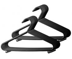 appendini bieco Bebé Bambino Hanger appendiabiti grucce di plastica per bambini per la conservazione guardaroba lunghezza armadietto 29,5 centimetri, 16 pezzi, nero, stretto, ARTN 90.016.150