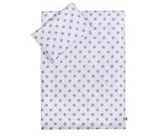 Lulando Lenzuola - Lenzuola per Bambini, Completo da 2 Pezzi: Cuscino e Copri-Piumino Tessuto Esterno 100% Cotone. Adatto per Lettino per Bambini da 70 X 140 Cm.Colore: Whte Stars - 400 g