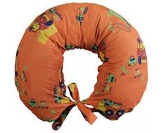 Merrymama -Cuscino allattamento + fodera con lacci/cm 130 (imbottito in microgranuli di polistirene),Macchina arancio