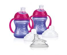 Nuby WVP6 Tazza con manici Rosa 2 pezzi e 2 becc. silicone