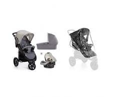 Hauck Viper Slx Trio Set Carrozzina 3 in 1, Inclusa Navicella, Seggiolino Auto Gruppo 0, Buggy a 3 R + Hauck 550018 Parapioggia per Shopper/Buggy/3 Rad