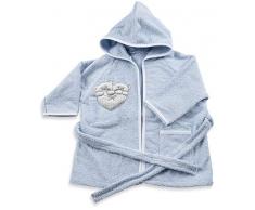 Italbaby 050.4050-0012 Accappatoio Spugna per Neonati 6-18 Mesi Lovely Azzurro - 550 g