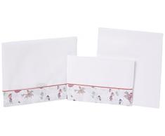 Petit Lazzari Petit Colette – Set di 3 lenzuola per culla o porte-enfant, 35 x 75 cm, colore: rosa