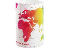 Dalber 42721 mappa del mondo lampada da tavolo, plastica, rosso, 15 x 15 x 23 cm