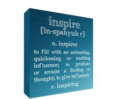 Feel Good Art High Gloss sottobicchiere in moderno design tipografico per l ufficio o casa dalla collezione motivation (toni neutri), Sky Blue Tones, 51 x 51 cm