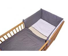 cosing 332 – 032 – 142 bambini biancheria da letto set sleeplease cotone 3 pezzi – Stelle, Bianco/Grigio