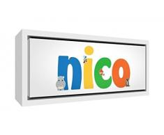 Little Helper nico1542 FC 15de legno stampa su tela con cornice personalizzabile con ungennamen, Nico, Piccolo