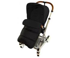 For-your-Little-One, Coprigambe/scaldapiedi compatibile con passeggino Chicco, nero (Black Jack)
