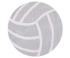 Lilipinso - Tappeto in cotone, motivo: pallavolo, colore: grigio