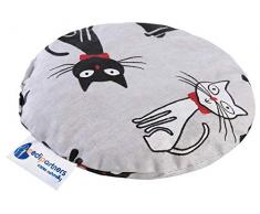 Medi Partners - Cuscino riscaldante con noccioli di ciliegia, per bambini, 180 g, rotondo, 15 cm, grigio