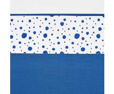 Meyco 434034 - Lenzuolo con bordo a pois, 100% cotone, 100 x 150 cm, colore: Blu/Bianco