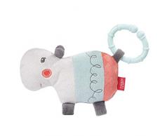 Fehn 059175 - Mini ippopotamo con anello, sonaglio, sensazione, gioco con peluche morbido, multicolore