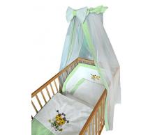 cosing 332 – 029 – 04 biancheria da letto per bambini con paracolpi e cielo set Deluxe cotone trapuntato 4 pezzi – Ape, Verde
