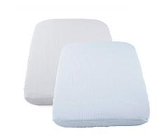 Chicco - Set di 2 lenzuola con angoli, motivo a righe, 190 g, colore: Grigio