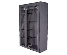 dibea WR00319 - Guardaroba pieghevole in tessuto, 175 x 110 x 45 cm, colore: Grigio