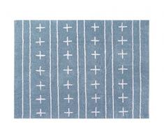 Happy Decor Kids HDK-249 Tappeto Lavabile Shapes, Blu-Bianco, 120 x 160 cm