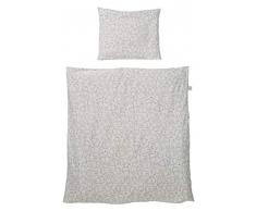 Roba - Biancheria da letto per culla in 100% morbido jersey di cotone trapuntato, set composto da copripiumino 80 x 80 cm e federa 35 x 40 cm, per culla e culla, grigio