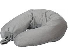 Cuscino per Allattamento Grande, Sfoderabile e con Microsfere, Made in Europe, per la Mamma, per Esercizi Pre-Parto, per il Bimbo e anche come Supporto per la Schiena nei Primi Mesi, Grigio