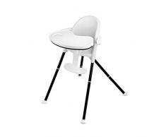 Kinderkraft Seggiolone Pappa Pini Ergonomico Pieghevole Poggiapiedi e Altezza Regolabile con Ripiano Smontabile per Bambino Dalla 6 Mesi fino 5 Anni Bianco