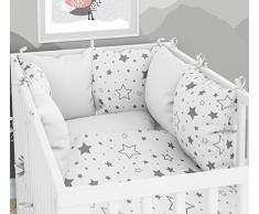 Set di 6 cuscini completi di federe per lettino da neonati, 70 x 140 cm
