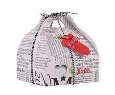 Minene Case - Confezione regalo con body a righe con applique, pantaloni, calzini e cuoricino in tessuto grigio