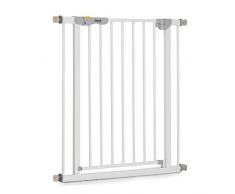 Hauck Autoclose N Stop Cancelletto di Sicurezza 75 - 81 cm, con Chiusura Automatica e Indicatore, Estensibile fino a 122 cm con Estensioni Separate, Fissaggio a Pressione senza Fori, Metallo, Bianco