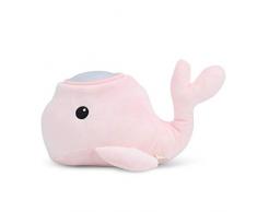 Teeny & Tiny TS8WHMP Peluche a Forma di Balena con Luce Notturna, Gioco Neonati e Bambini, a LED, a Batteria - 200 g, rosa