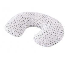 Träumeland T042001 Touch - Cuscino per allattamento, si adatta perfettamente, compatto e stabile, per una gravidanza comoda e un allattamento rilassato, motivo: stelle grigie bianche e multicolore