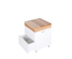 Ninetonine - Comodino a forma di maialino, colore: quercia/bianco