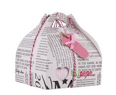 Minene Case - Confezione regalo con body a righe con applique, pantaloni, calzini e cuoricino in tessuto Rosa