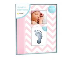 Pearhead p62205 Zig Zag Baby di promemoria di libro con un pulito inchiostro aubdruck del cuscino, per ottenere Stampa o fussab mano del bambino, Rosa