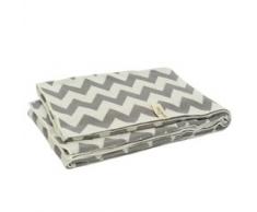 Little Naturals 516-522-00058 - Coperta a maglia, 100 x 150 cm, motivo Chevron, colore grigio/bianco
