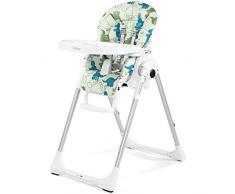 Peg Perego IMPP030004PDI71 Seggiolone Prima Pappa Zero 3 Dino Park, Bianco