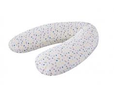 Träumeland T040837 - Cuscino per allattamento e gravidanza con rivestimento in cotone e imbottitura fine e silenziosa, motivo floreale, 180 cm, multicolore