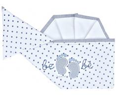 Andy & Helen 2/400V16 Lenzuolo Culla Ricamato, Blu