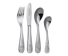 P:os 24786 - Set di posate DreamWorks Dragons, 4 pezzi, con rilievo pregiato, acciaio inox 18/10, antiruggine