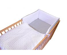 cosing 332 - 032 - 143 bambini biancheria da letto set sleeplease cotone 3 pezzi - A quadri, colore: bianco/grigio