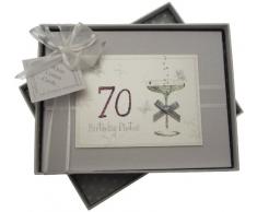 White Cotton Cards, Album di compleanno fatto a mano, max. 60 foto da 7 x 5 cm, Bianco, 70 anni