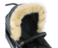 For-Your-Little-One - Cappuccio in pelliccia compatibile con passeggino Mamas & Papas, colore: beige