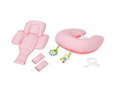 ClevaMama ClevaCushion Cuscino Allattamento Antisoffoco Neonato, Riduttore Passeggino, Rosa