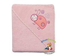 Blueberryshop ricamato caldo/piscina/spiaggia asciugamano da bagno con cappuccio per bebè, rosa