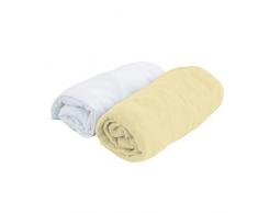 Poyetmotte lenzuola con angoli, 140 cm, bianco/paglia, pezzi