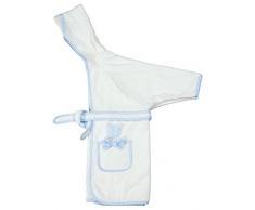 FILET - Accappatoio Con Maniche E Cappuccio I Adatto Ai Bambini (Massimo 2 Anni) I Morbida Spugna I 100% Cotone I Prodotto Italiano- Bianco, Azzurro