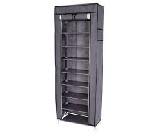 dibea Armadio pieghevole da campeggio in tessuto guardaroba 60x160x30 cm Grigio