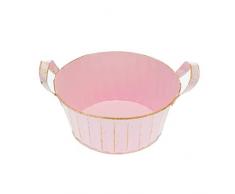 Glorex 6 7036 025 - Vaso rotondo in metallo, 19 x 8 x 5 cm, colore: Rosa